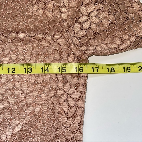 Zara Trafaluc Peach Allover Sheer Lace High Neck Boxy Top Small Women’s - Picture 6 of 9